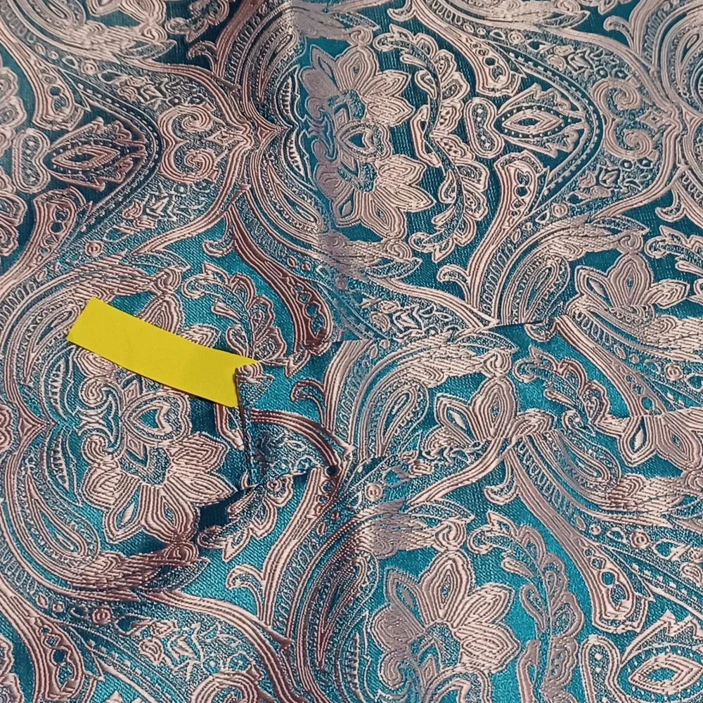 Hi-Tie Vest Mens 3XL Pink Blue Paisley Jacquard Formal Waistcoat Adjustable Back